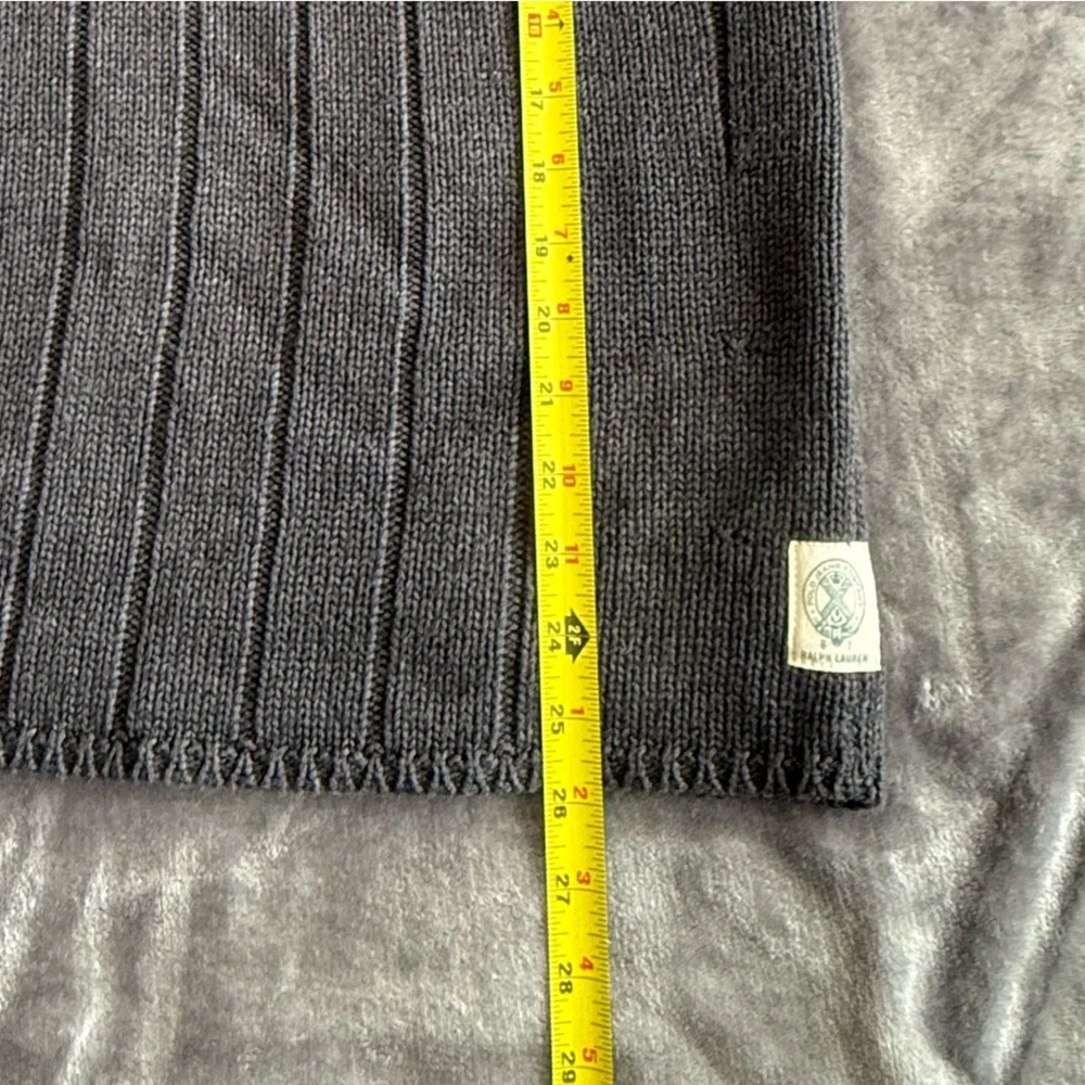 Ralph Lauren Polo Jeans 1/4 Zip Sweater Mens L Ribbed Chunky Knit Cotton Preppy